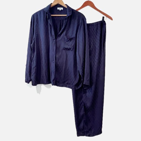 Haven Well Within Navy Blue Pajama Set XXL Polka Dot Lounge Sleep - Picture 2 of 8